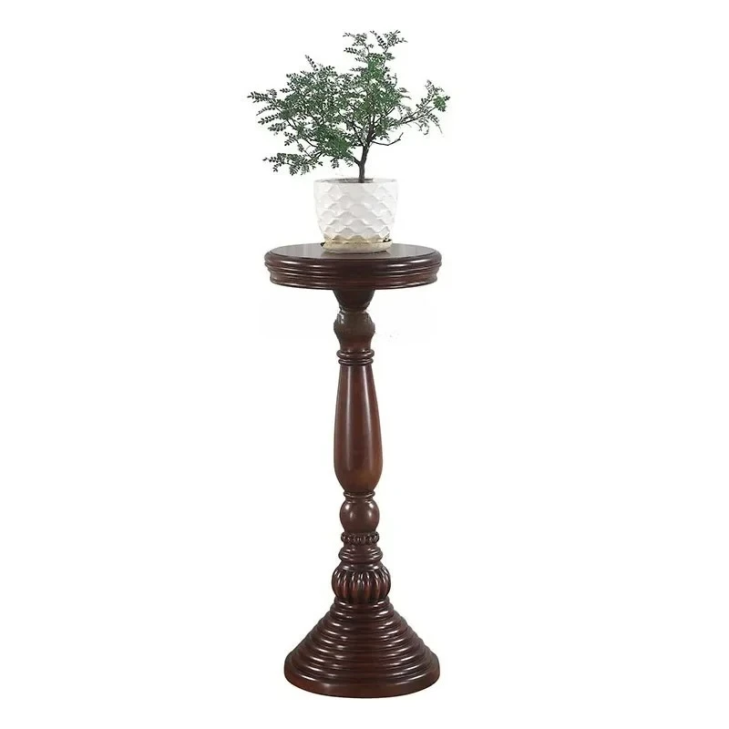 

Американский стиль из цельного дерева, классический стиль, круглая напольная подставка для гостиной, бонсай, подставка для цветов в европейском стиле, домашний высокий штатив