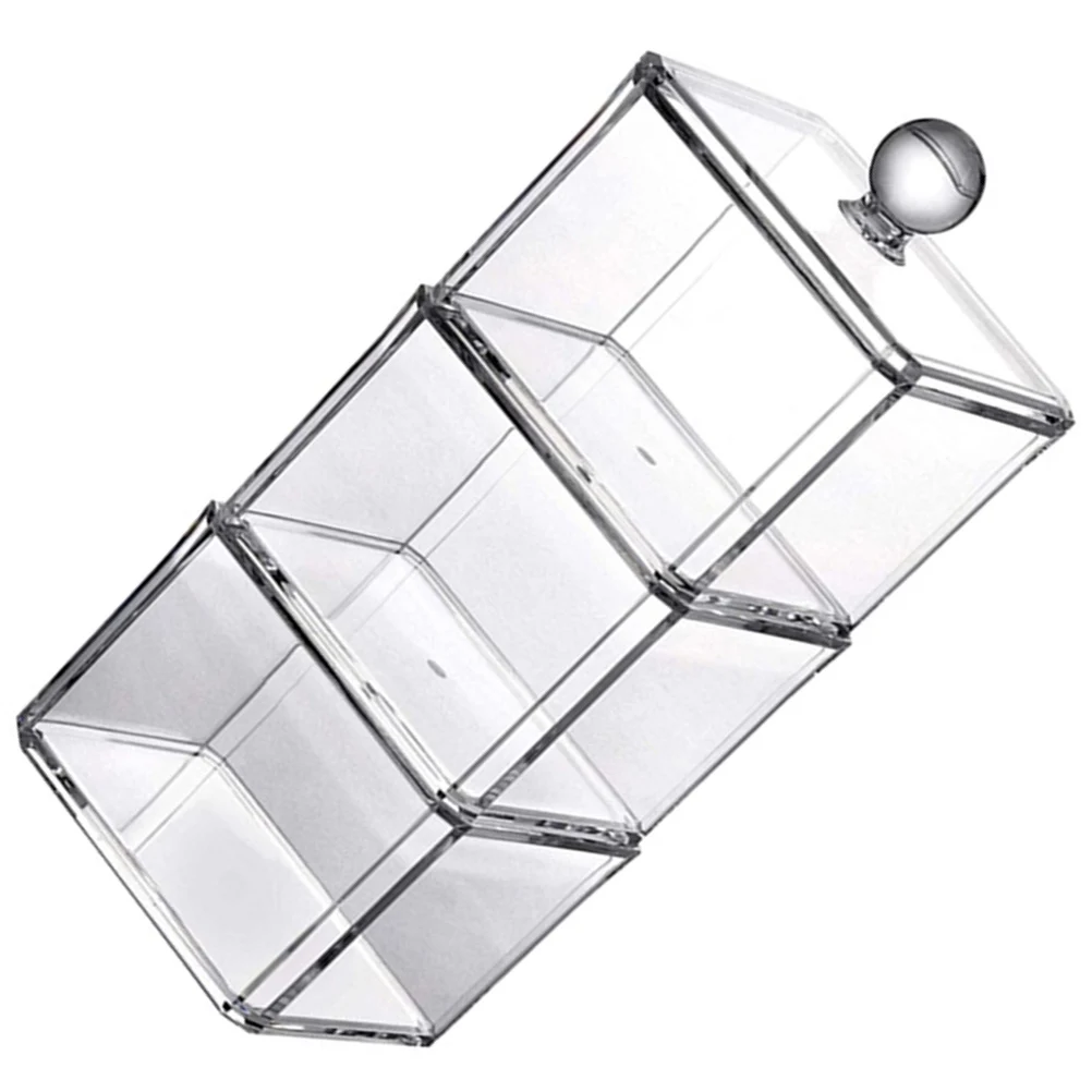 

Cotton Storage Box for Makeup Pads Swabs Transparent Acrylic Square Container Holder Dispenser Bathroom Desk Organizer Household