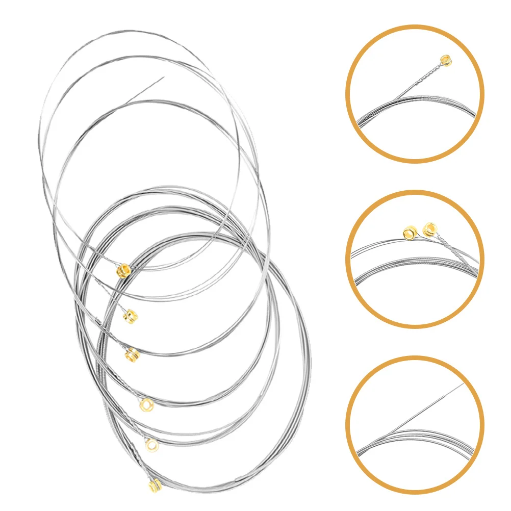 

6Pcs Guitar Strings Metal Electric Acoustic Replacement Parts Durable Clear Sound Practical Guitar Replaceable Strings