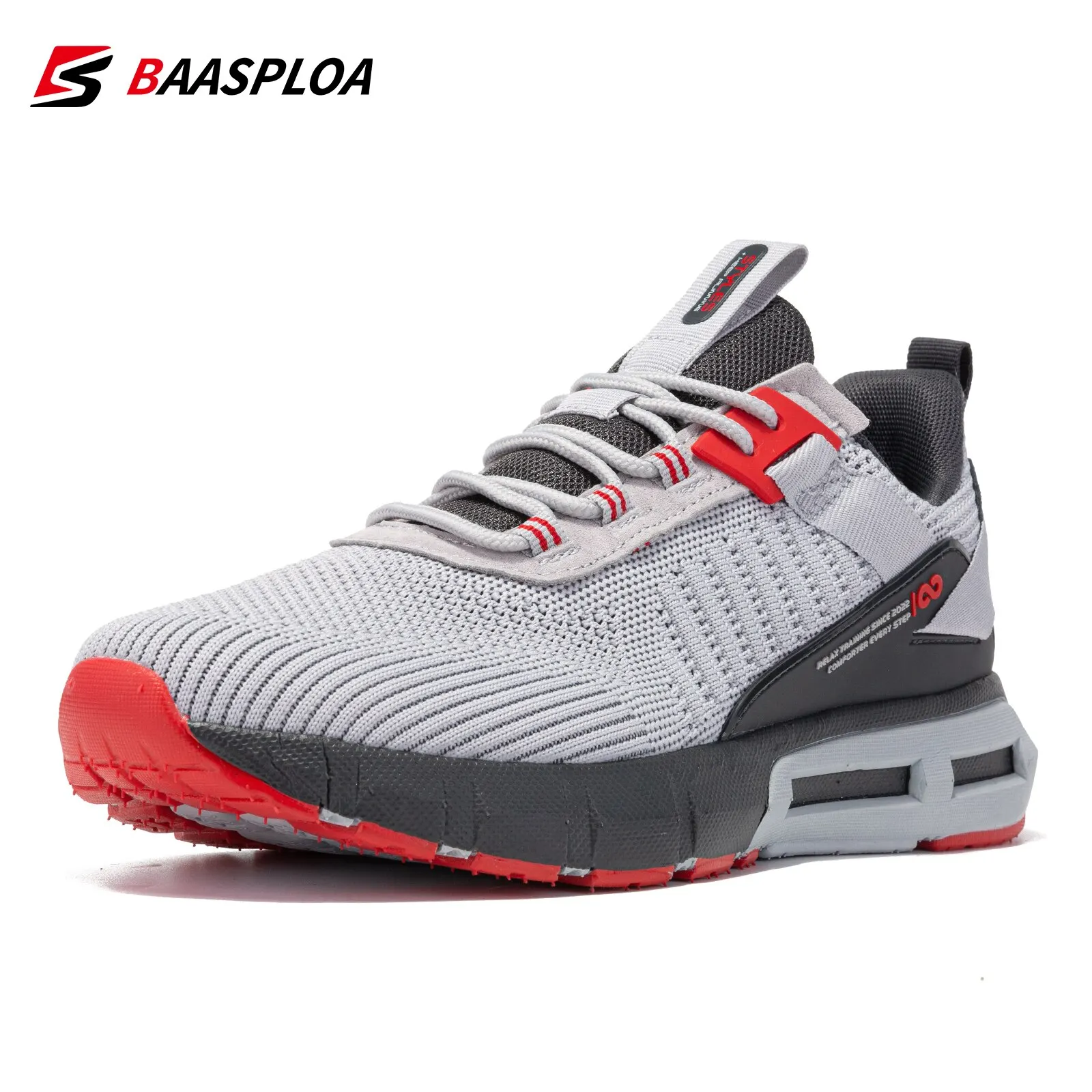 Baasploa Men Sport Shoes Breathable Mesh Walking Shoes Lightweight Non-Slip Outdoor Fashion Men Casual Sneakers Free Shipping