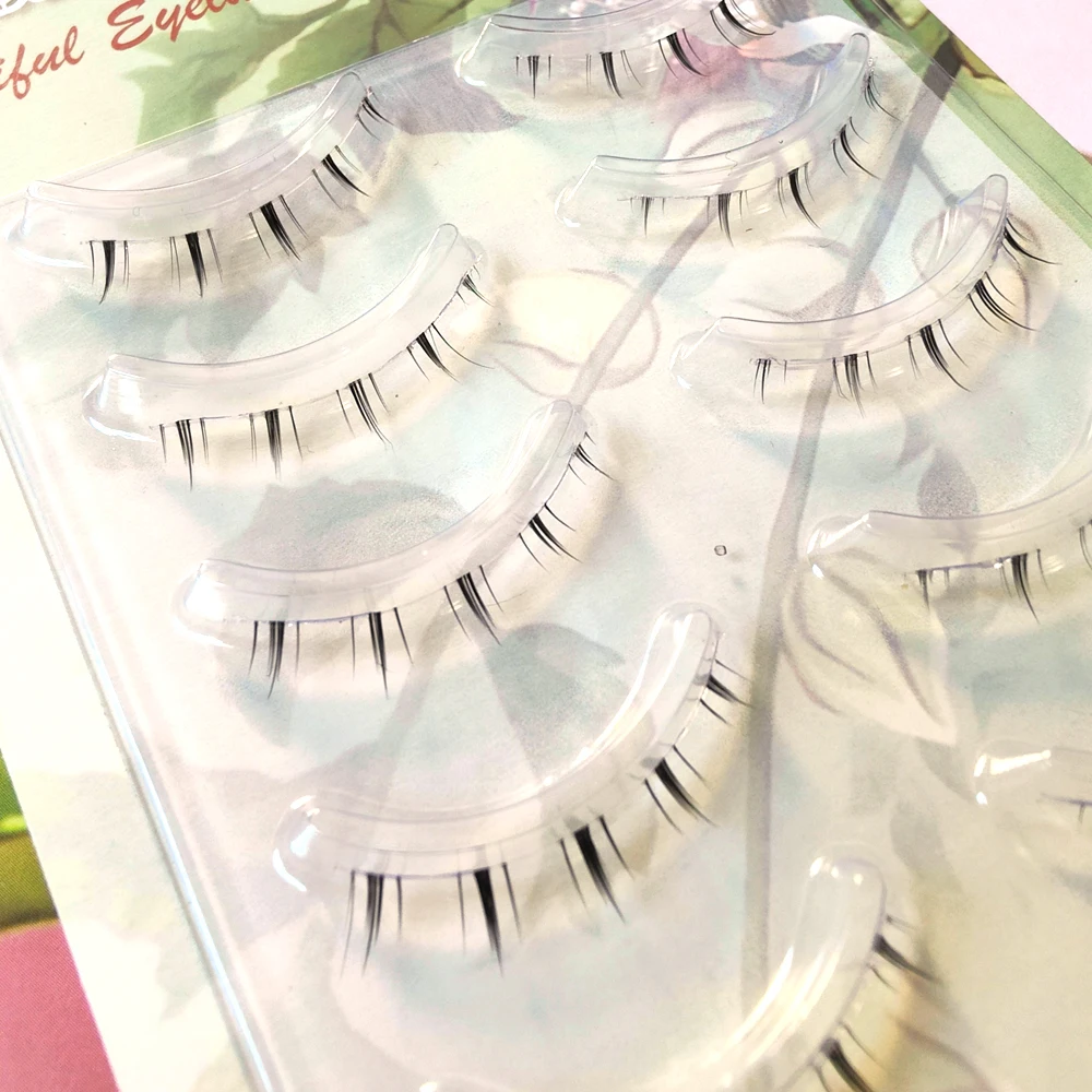 ICYCHEER Makeup Bottom Eyelashes Kit 5 Pairs 3D Natural Looking Under Eye Lashes Extension Lower Eyelash Cosplay