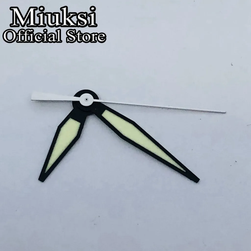 Miuksi black white green watch hands luminous hands fit NH35 NH36 NH38 NH70 NH72 Miyota8215 821A 8205 DG2813 3804 movement