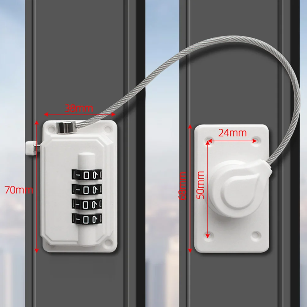 파일 캐비닛 안전 및 냉장고 보안을 위한 4자리 조합 비밀번호 잠금 장치가 있는 창문 고정 제한 장치 잠금