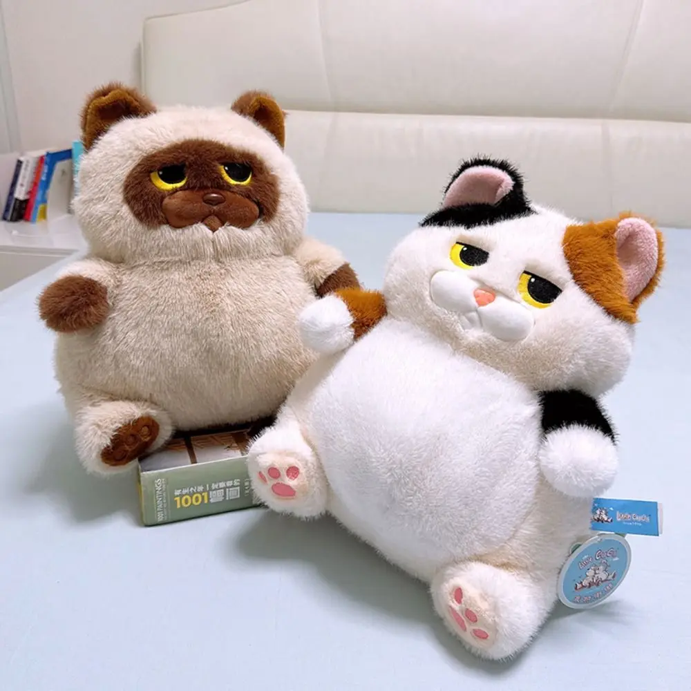 

Big Belly Sitting Cat Plush Toy Lazy Fluffy Fat Animal Plush Doll Stuffed 35cm Calico Cat Pillow Children