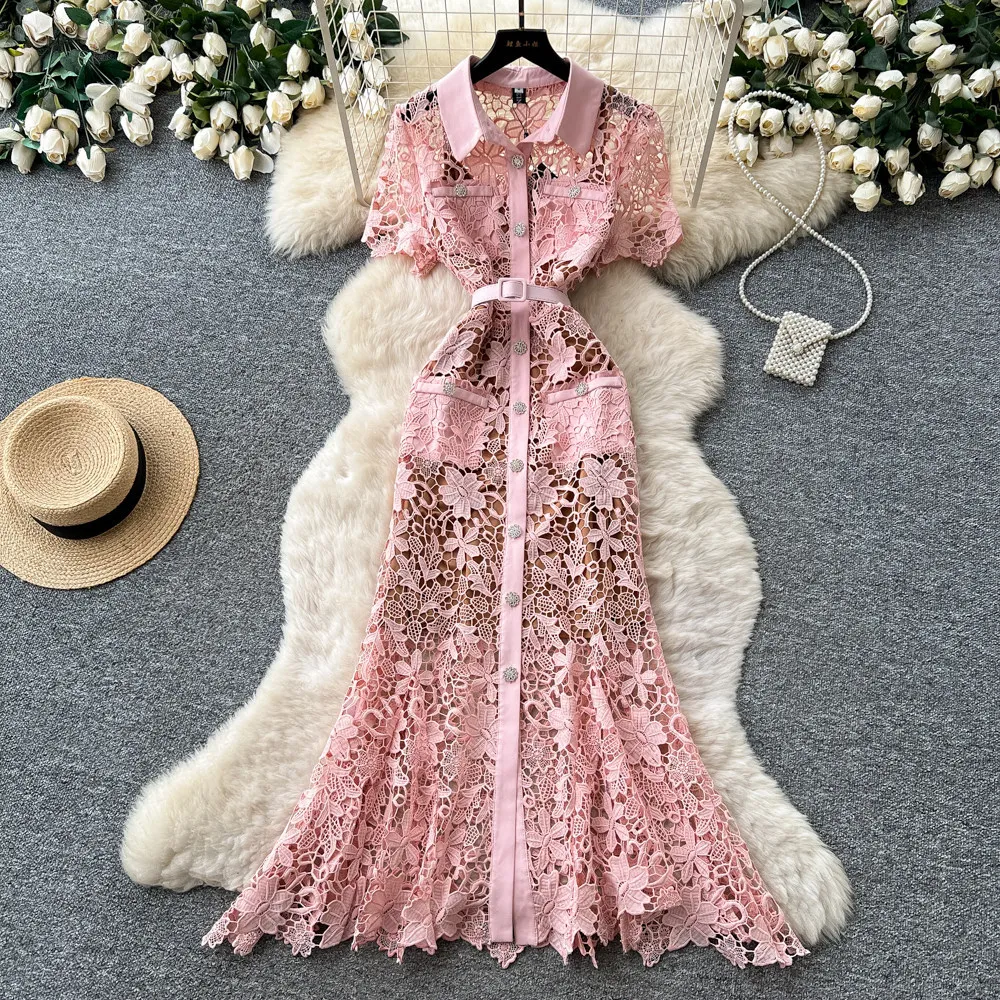 

Long Dress Women Dresses Tight Waist Vestidos Sexy Y2k Streetwear Short Sleeve Hollow Out Elegant Splice Party Night Work 2026