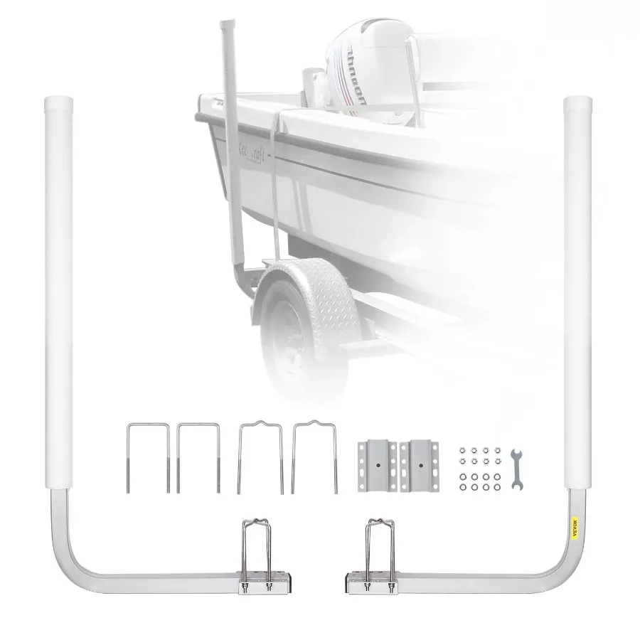 

VEVOR Marine Trailer Guide Set 60 Flexibly Adjustable Dual Rust-Resistant Steel Supports PVC Covering Ideal for Ski Fishing Sai