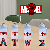 750ML Spider-Man Number 0-9 Letter A-Z Printed Water Bottle Large Capacity Drinking Portable Anime Outdoor Sport Water Cup Gift