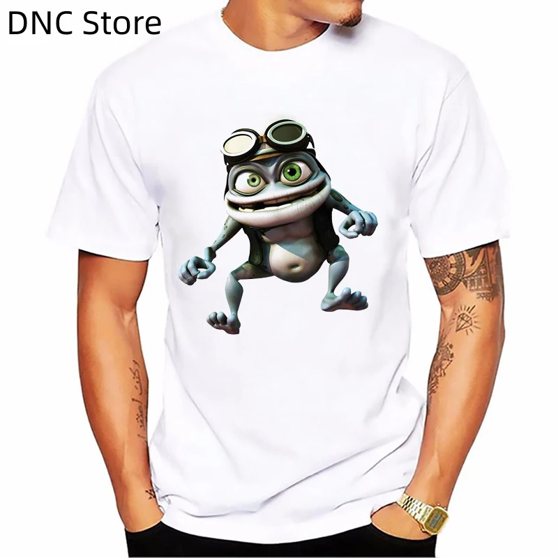 

New Men'S Tshirt Funny Crazy Frog Graphic Print T-Shirt Men Fashion Casual Teenage Boys Clothes Summer White O-Neck Shirt Tops