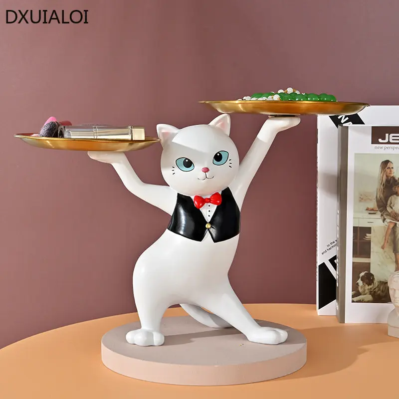 Creative and sexy cat tray Desktop storage Living room decorations Entry key storage Home decoration accessories Resin crafts