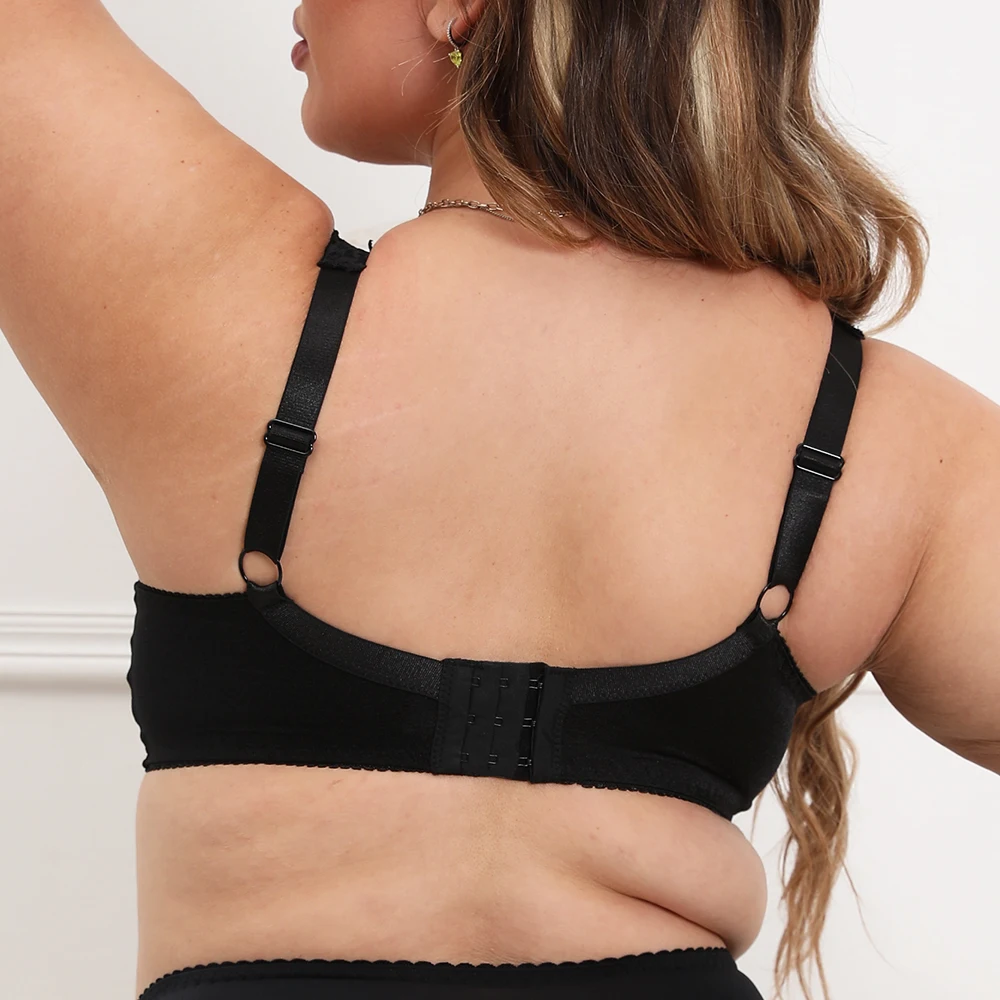 Women's Minimizer Bra Plus Size See Through Lace Floral Full Coverage Bras Underwire Unlined Mesh Transparent E F G H I Cup