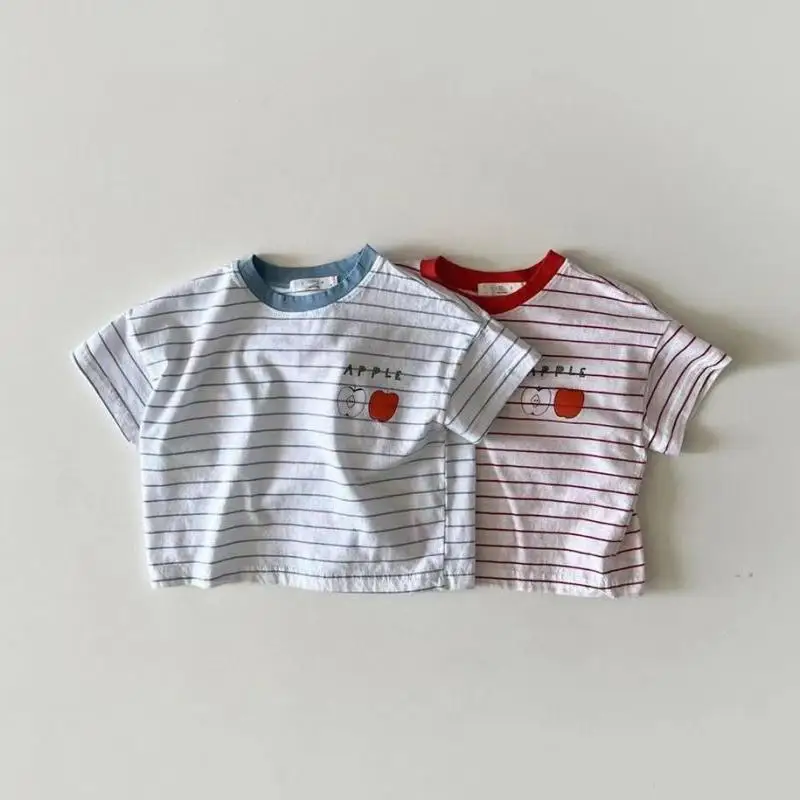 Baby Summer Cotton Striped T Shirt 2024 New Infant Boy Girl Short Sleeve Tops Casual Baby T Shirt Kids Clothes