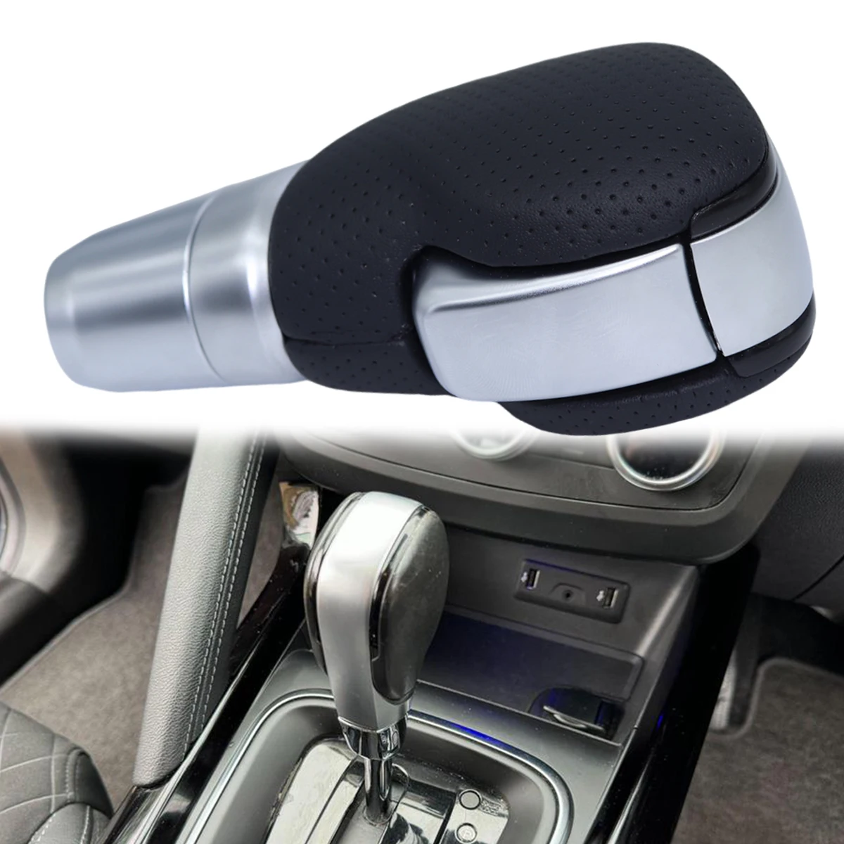 Automatic Transmission Gear Shift Knob Chrome Leather Head For Renault Koleos 1 2 Kadjar Samsung Megane 4 Scienic 4 Talisman SM6