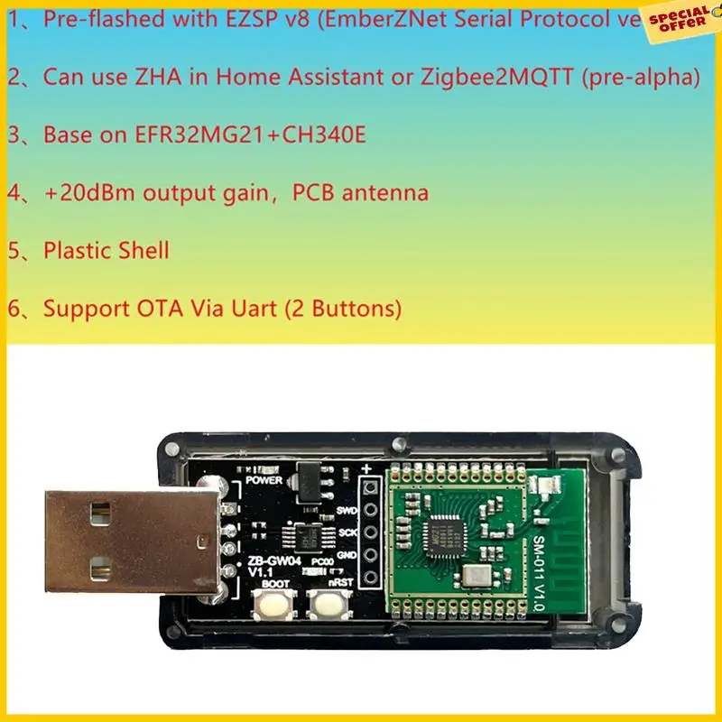 A25P 1 قطعة زيجبي 3.0 مختبرات صغيرة EFR32MG21 مفتوحة المصدر محور بوابة USB دونغل وحدة رقاقات السيليكون العالمي ZHA NCP مساعد المنزل