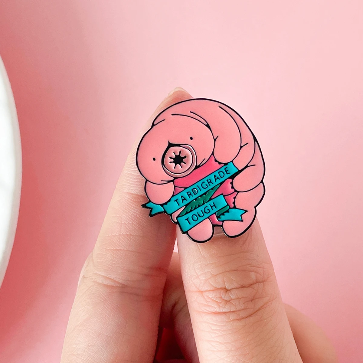 Catuni Cute Tardigrade Microbes Pin Enamel Brooch Biology Water Bear Lanyard Lapel Backpack Badge Gift for Student Unisex