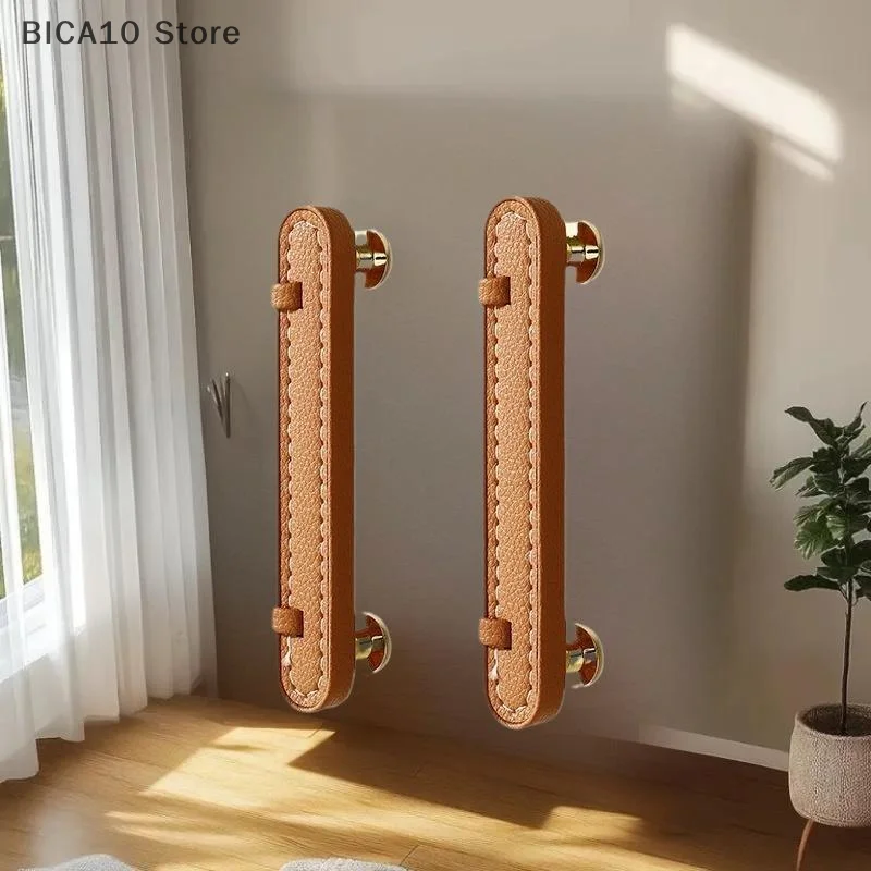 سبائك الزنك الجلود مقبض خزانة الأحذية المقابض المطبخ دولاب الباب يسحب مقابض أدراج الأثاث مقبض الأجهزة #2