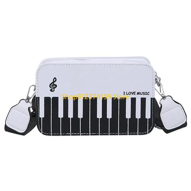G5AE Creative Crossbody Bag with Distinctive Piano Note Pattern Shoulder Bags Satchel
