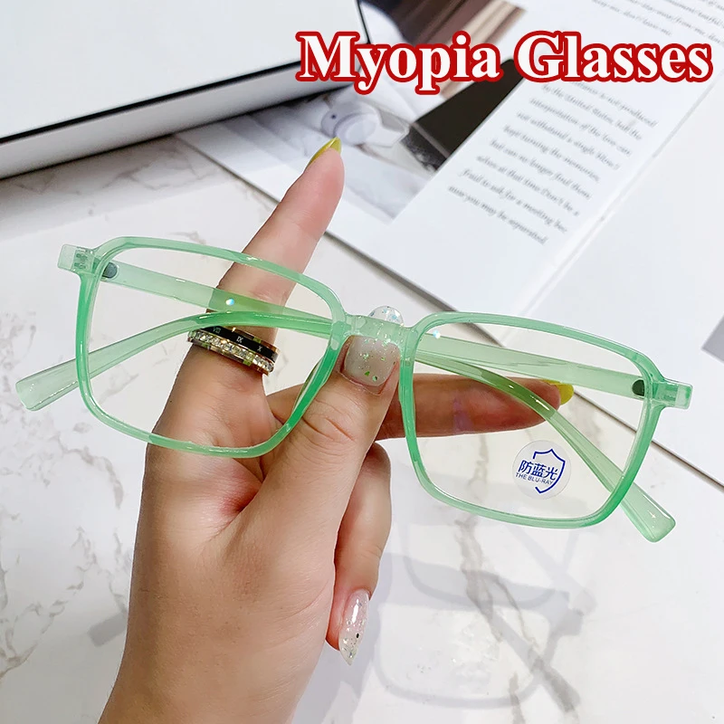

Women Myopia Glasses Fashion Square Frame Men Prescription Nearsighted Eyeglasses Optical Shortsighted Eyewear Myopic Spectacles