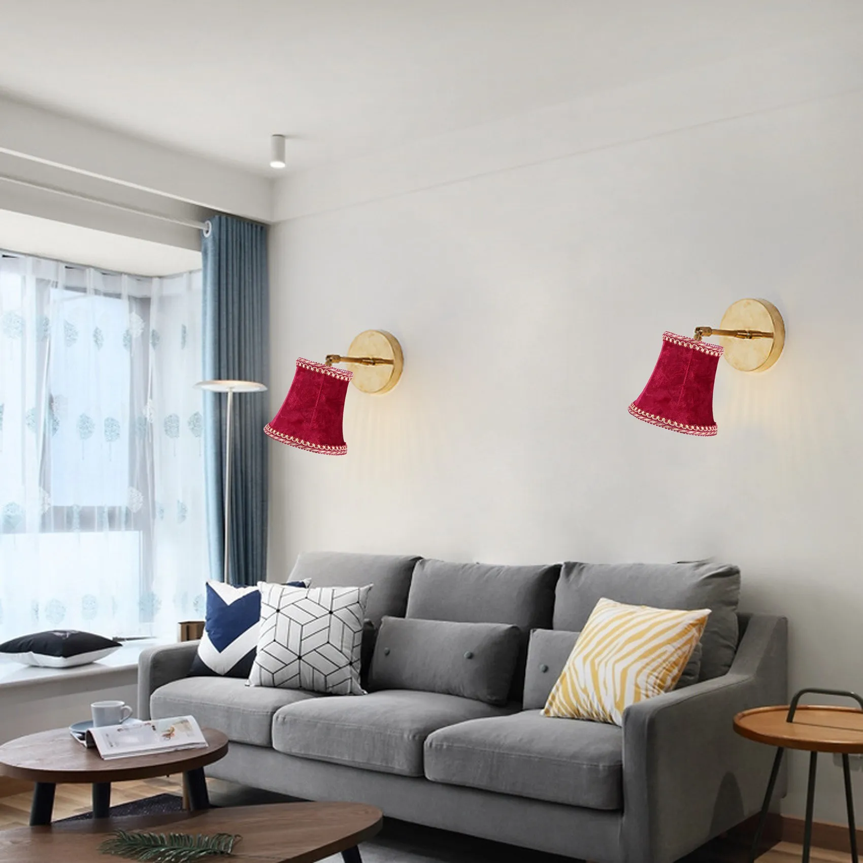 Fabric Clip On Lamp Shade, E14 Handmade Lampshade For Modern European Style Wall Sconce Lamp, Crystal Lamp, Candle Lamp, Table L