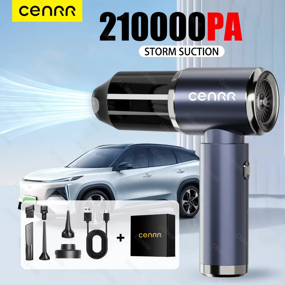 

CENRR 210000PA Powerful Car Vacuum Cleaner Wireless High Suction Cleaner Cordless Vacuum Cleaner Strong Suction Cleaning Machine