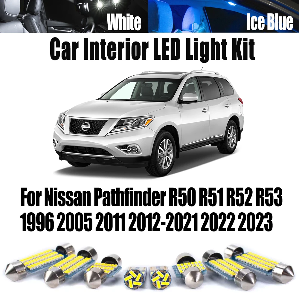 

Canbus Vehicle LED Interior Vanity Mirror Light Kit For Nissan Pathfinder R50 R51 R52 R53 1996 - 2022 2023 Map Dome Trunk Bulb