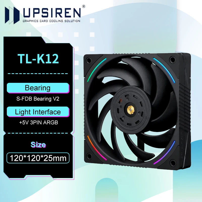 Thermalright TL-K12 4 angle aperture 12cm 4pin PWM Case Cooling Fan synchronization can be connected in series Fan