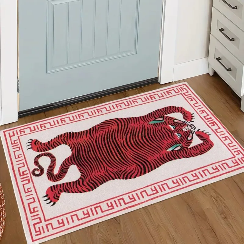 VIKAMA Vintage Floral Doormat Entryway Bathroom Laundry Room - Non-Slip Noise-Reducing Durable Easy-Clean Farmhouse Home Decor