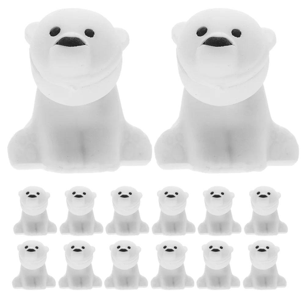 

40 Pcs Jigsaw Polar Bear Eraser Erasers for Kids Bulk Cartoon Novelty White Toppers Child