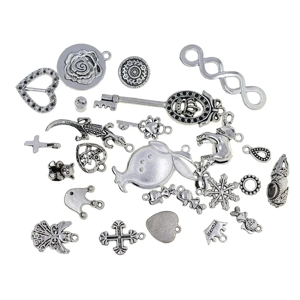 DIY Jewelry Pendant Alloy Charms Pendants Assorted Spacer Beads Set for Handmade Necklace