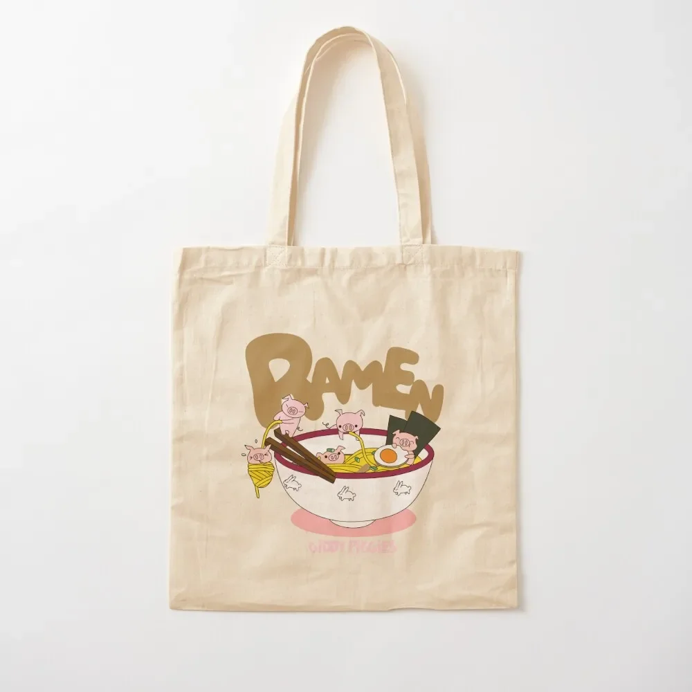 

Giddy Piggies Ramen Time Tote Bag Handbags cute tote bag Lady bags shopping bags foldable Tote Bag