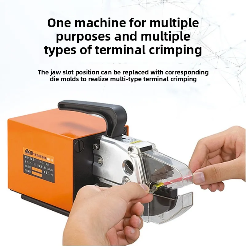 AM-10 Pneumatic Crimping Tool Multifunction Pneumatic Crimper Plier Machine for Many Kinds of Terminals with 14 Die Sets