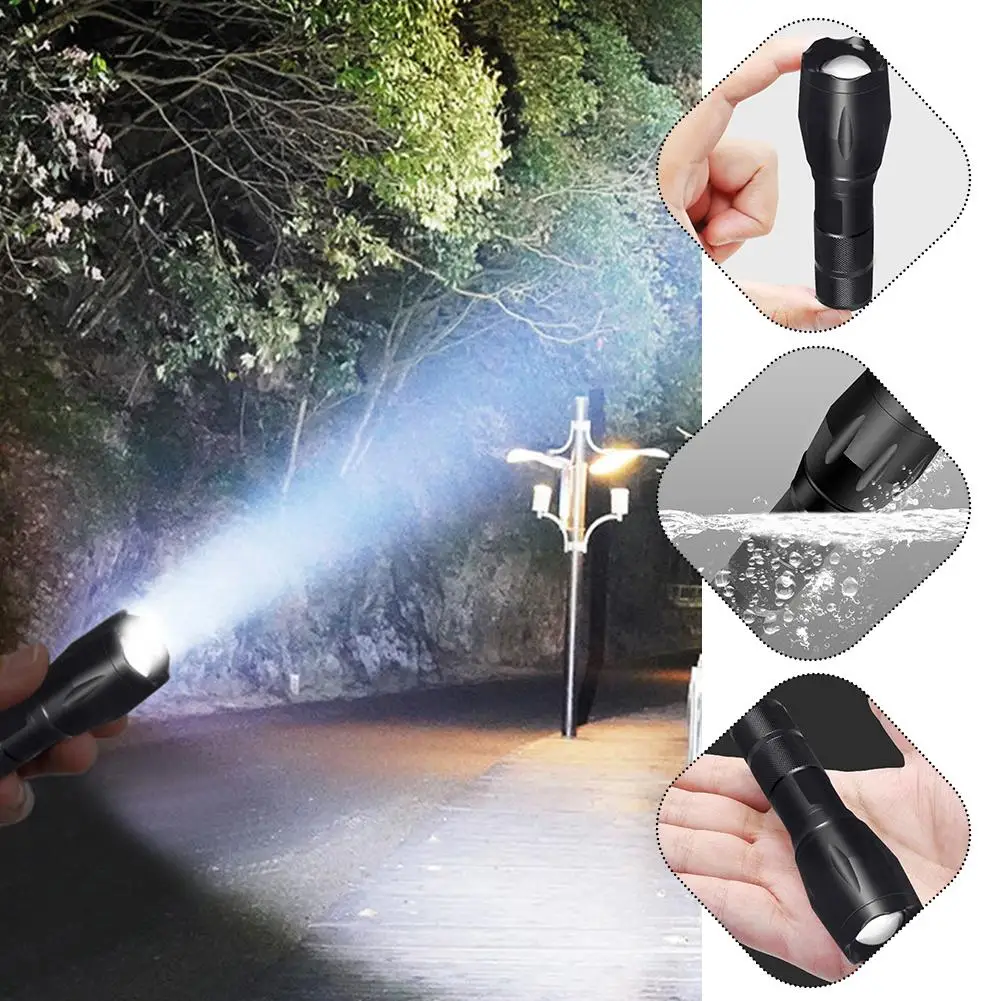 Mini Keychain Flashlight Usb Charging Waterproof Pocket Camping Strong Modes Torch Light Fixed- Outdoors 3 Flashlight G3h9