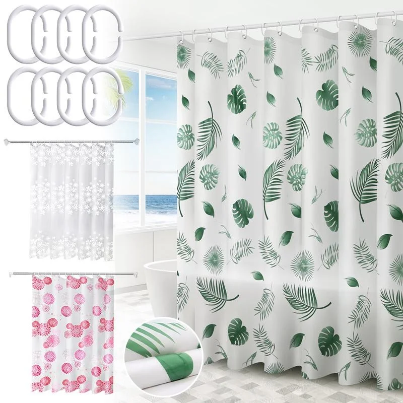 

Watercolor Floral Lightweight PEVA Waterproof Shower Curtain,Shower Curtain Liner Wild Flowers Odorless Bathroom Shower Curtain