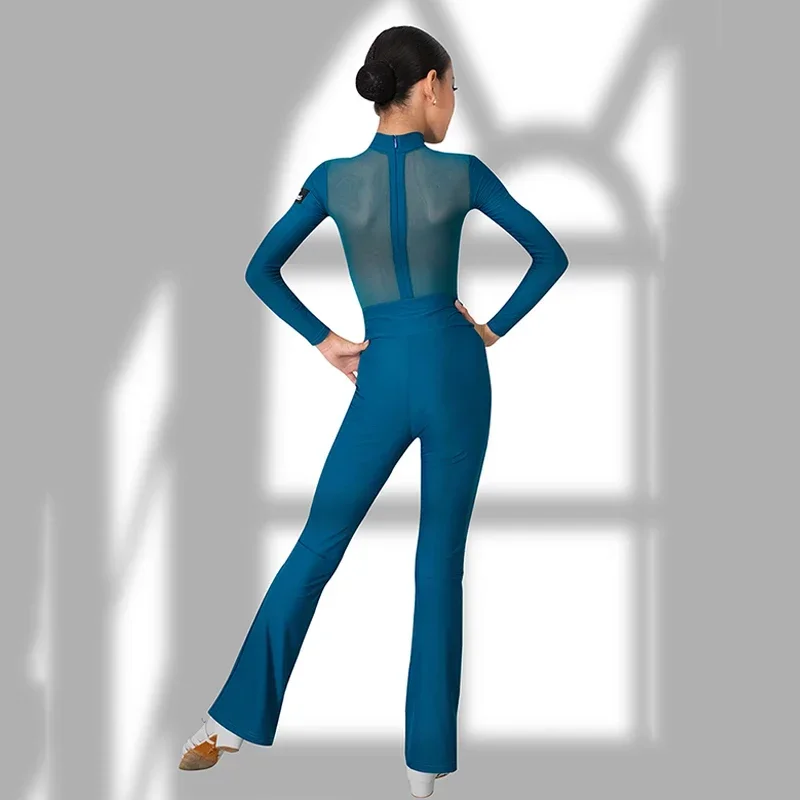 

Kids Latin Dance Clothes Girls Long Sleeves Tops Pants Training Practice Wear Cha Cha Rumba Samba Competition Clothing