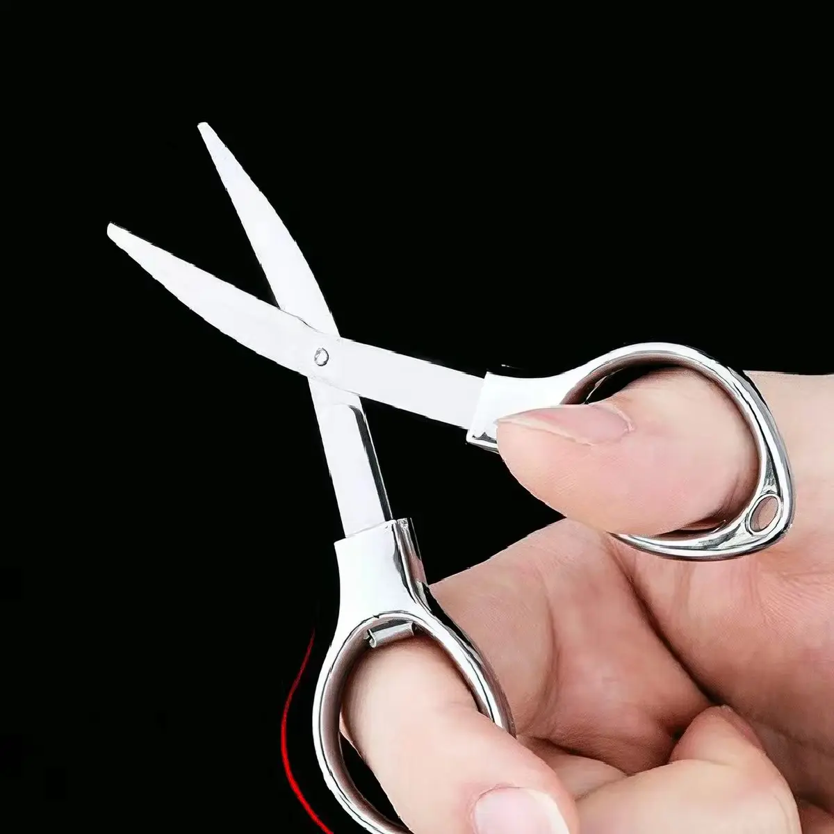 Stainless Steel Foldable Retractable Scissors Durable Portable Line Cutter Sewing Kit Fabric Thread Yarn Trim