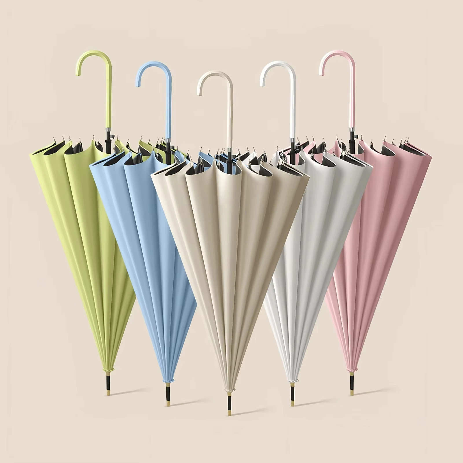 Japanischer Winddichter 16-Speichen-Regenschirm mit Universalgriff, großer Griff, langer Griff, Dual-Use-Stockschirm