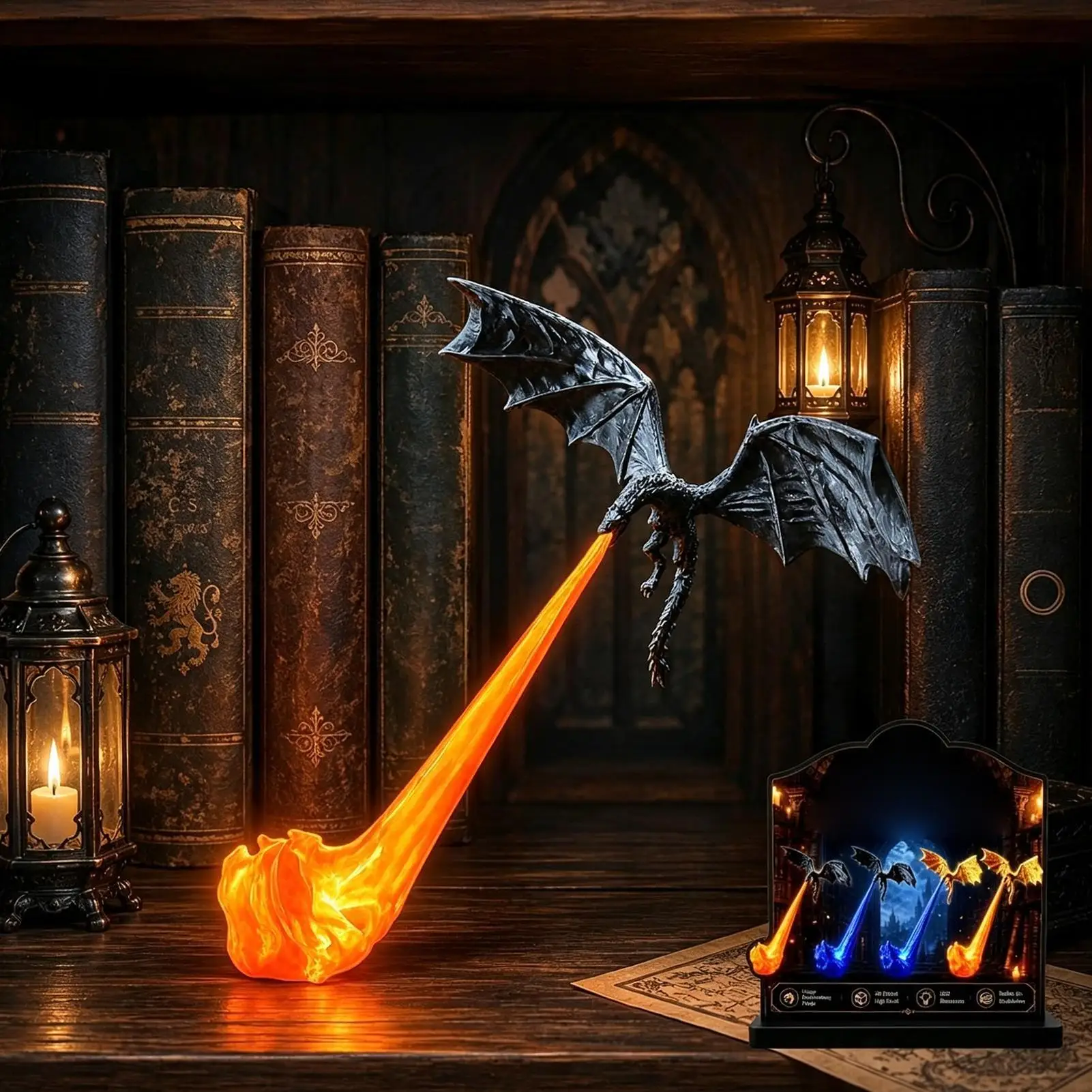 Dragon Flame Decor 3D Dragon Flame Bookshelf Flying Fire Dragon Statue Unique Christmas Birthday Gift For Dragon Lovers Home USe