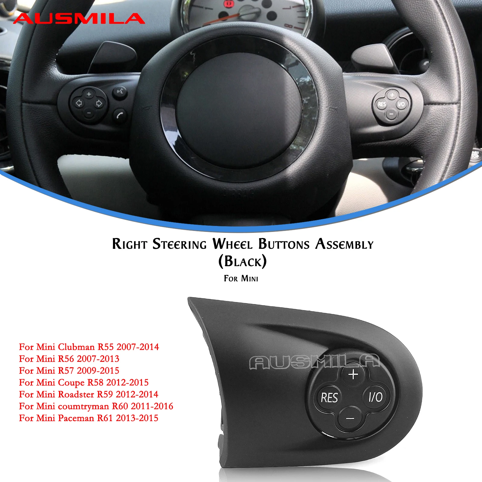 Car Inner Steering Wheel Switch Control Button For Mini Clubman R55 R56 R57 R58 R59 R60 Coumtryman R61