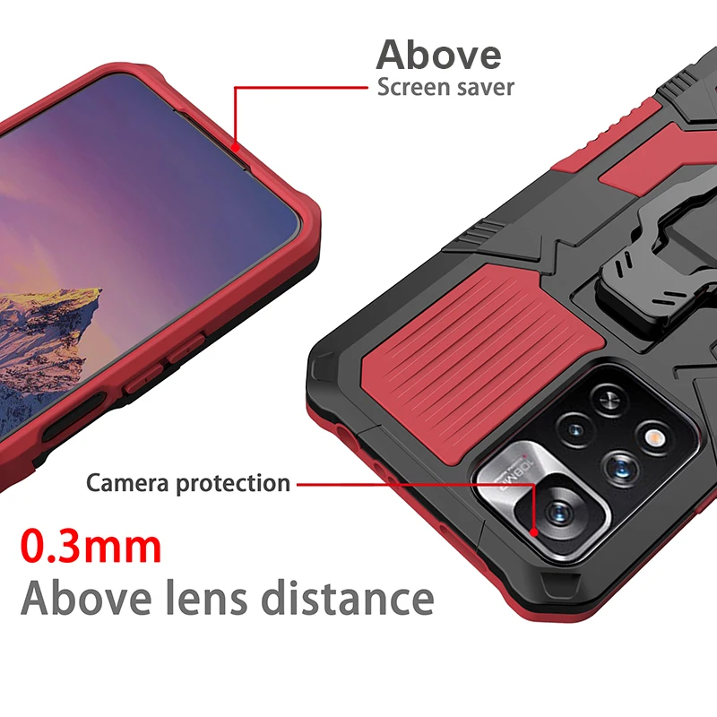 Case for Redmi Note 9 10 11 12 12C Pro Max 4G 5G Xiaomi Poco X3 X4 X5 M3 M4 Pro 10T 11T Pro Magnetic Belt Clip Armor Cover Case