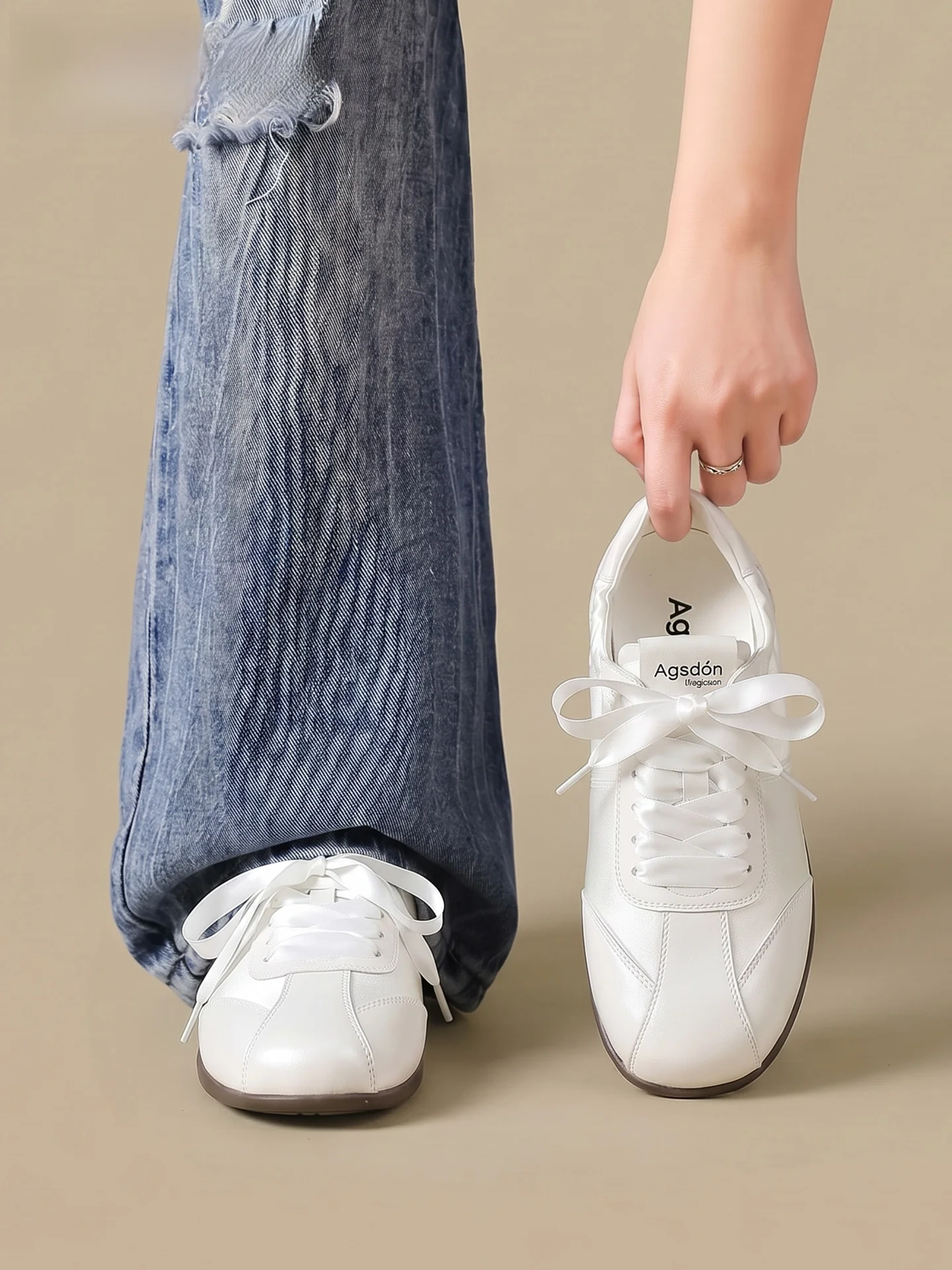 

Agsdon Ballet Deqin Shoes Women's 2026 New Summer Breathable Flat Bottom Super Cute Sporty White Sneakers Comfortable Rubber ...
