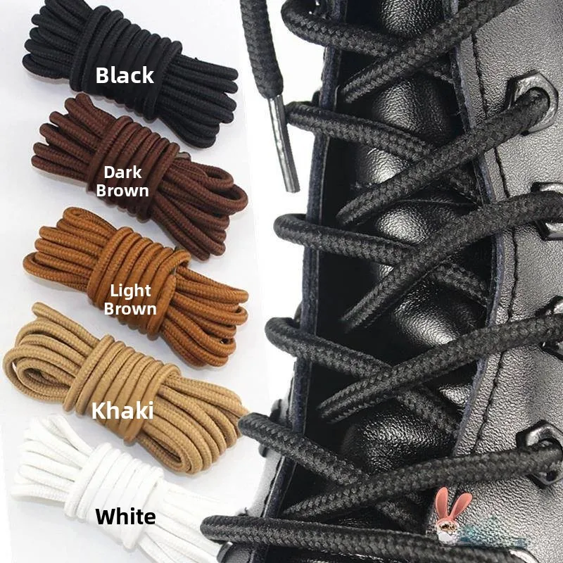

Deep Brown High-Top Work Boots Laces for Boots Large Head Outdoor Climbing Shoes Eight Holes round Laces Men's Fashion