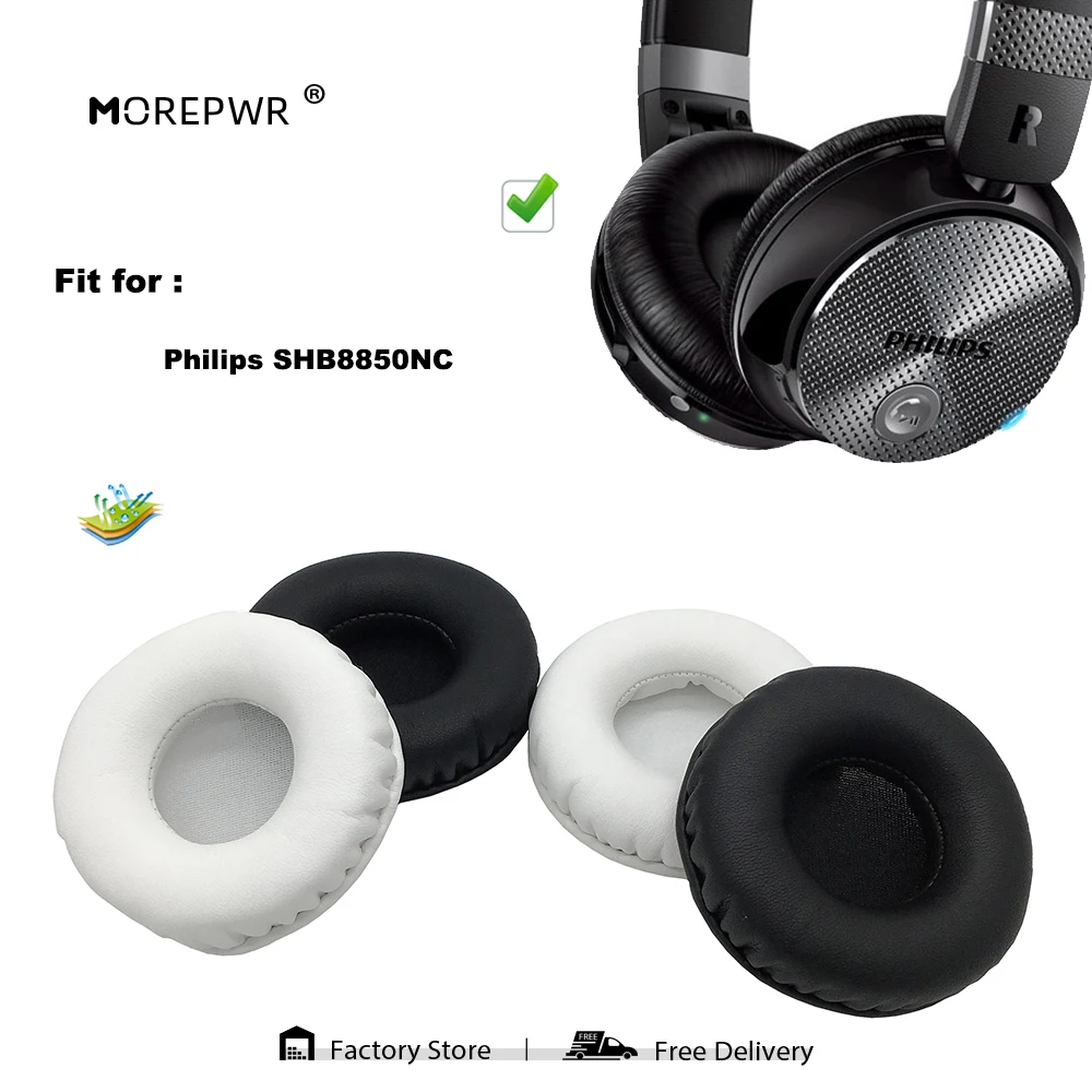 

Morepwr новые обновленные Сменные амбушюры для гарнитуры Philips SHB8850NC, Кожаная подушка, бархатный чехол для наушников