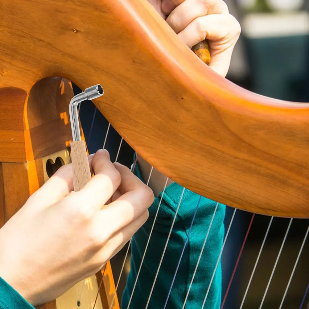 

4 Pcs Lyre String Tuning Tool Guitar Adjustment Wrench Harp Hammer Lyre Tuner Wood Instrument Accessories String Instrument