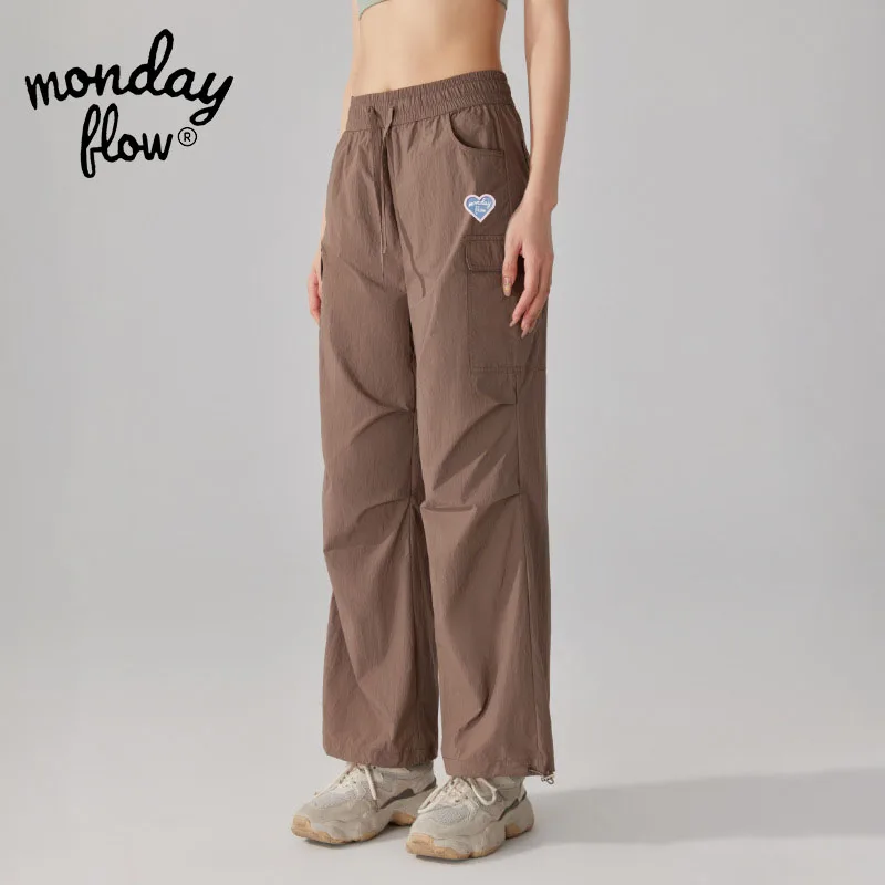 

Monday Flow Lady Golf Pants Women Breathable Long Trousers Ladies High Waist Flared Golf Pants Loose Pockets Casual Trousers