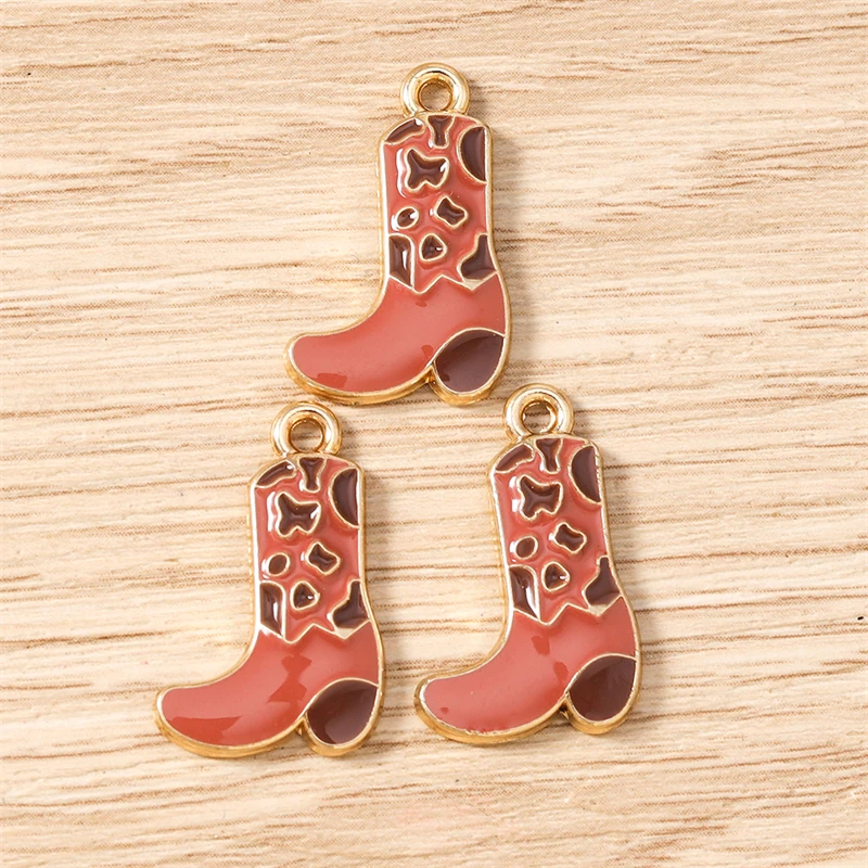 10 Stück niedliche Emaille-Stiefel-Anhänger für die Schmuckherstellung, Ohrringe, Halsketten, Armbänder, DIY, handgefertigtes Kunsthandwerk, Zubehör – Detail 5