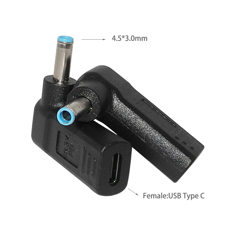 USB Type C Female to 4.5x3.0mm Plug Dc Power Adapter Connector Converter for HP Laptop Stream Spectre Pavilion Envy Eliteboook