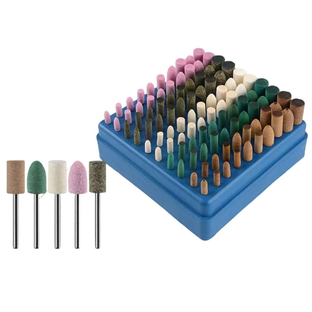 6mm Wool Polishing Head Rotary Sanding Bit Set 100 Pieces For Jade Metal Molds Silver Jewelry Finishing Hardware Tool Kit