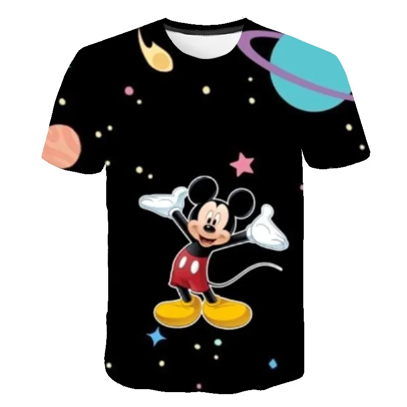 2024 Disney dziecięca Mickey 3d t-shirt dla chłopców dziewczynki dzieci koszulki z motywem kreskówkowym dziecko koszulki dziecięce odzież krótka