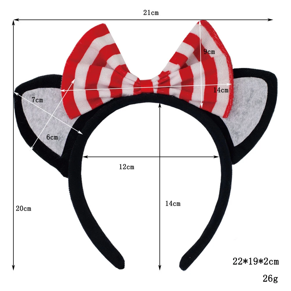 Neue Katze Ohr Stirnband Cosplay schwarze Katze Halloween Party Kostüme Kopfschmuck Kawaii gestreifte Kätzchen Krawatte Schwanz Handschuhe Strumpf – Detail 5