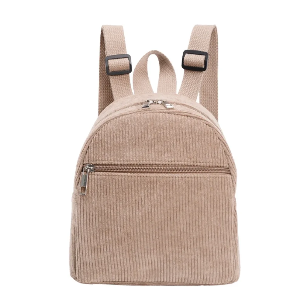 Mini Backpack Corduroy Backpack Purse Casual Small Daypack for Women Travel Satchel Rucksack Cute Solid Shoulder Bag