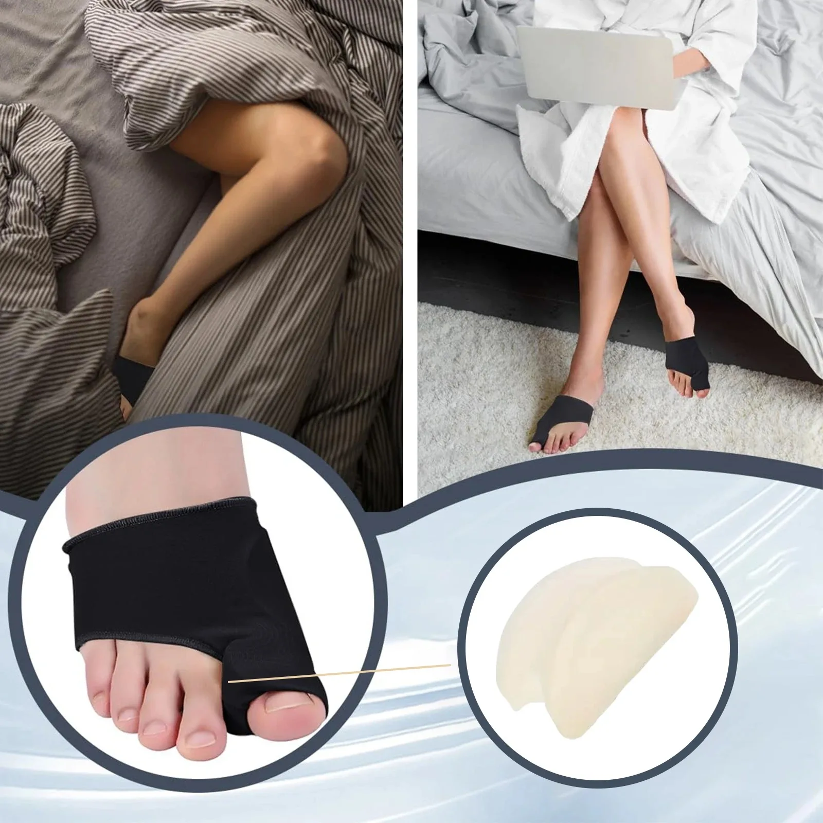 Toe Separator Hallux Valgus Bunion Corrector HammerToe Straightener Foot Pain Relief Orthopedic Pedicure Sock Straightener Tools